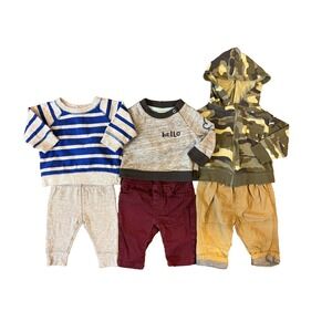 Baby Boy 0/3 Months Outfits Pants Long Sleeve Shirts Camo Jacket Clothes Lot